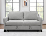 69'3 in 1 Convertible Queen Sleeper Sofa Bed, Modern Fabric Loveseat Futon Sofa Couch w/Pullout Bed, Small Love Seat Lounge Sofa w/Reclining Backrest, Furniture for Living Room, Light Gray W1417111823-djyc
