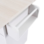 K&K Kitchen Island with Trash Can Storage Cabinet, Kitchen Cart with Drop Leaf, Spice Rack, Towel Rack and Drawer, Rolling Kitchen Island on Wheels with Adjustable Shelf, White WF326381AAW-djyc