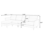 Modern Sofa 3-Seat Couch with Stainless Steel Trim and Metal Legs for Living Room,New package compression sofa technology,Navy blue W487S00235-djyc