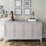 Accent Cabinet 4 Door Wooden Cabinet Sideboard Buffet Server Cabinet Storage Cabinet, for Living Room, Entryway, Hallway, Office, Kitchen and Dining Room, Natural Wood Wash W1435P153087-djyc