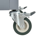 Kitchen Island Cart with Solid Wood Top and Locking Wheels,54.3 Inch Width,4 Door Cabinet and Two Drawers,Spice Rack, Towel Rack (Grey Blue) WF286911AAG-djyc