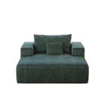 55-inch Chenille Sponge Sofa Lounge Chair,No Assembly Required,Fluffy Modern Sleeper Chair for Indoor Living Room Bedroom W834P221022-djyc