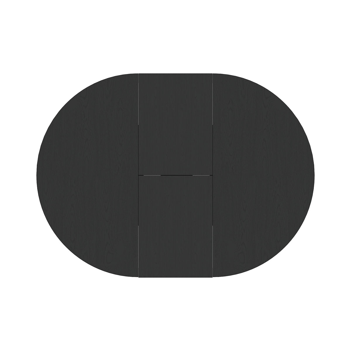 Dining Table for Farmhouse Kitchen 59x43 Inch Expandable Oval Table Top with Removable Leaf Trestle X Shaped Base Black W1347P202405-djyc