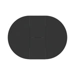 Dining Table for Farmhouse Kitchen 59x43 Inch Expandable Oval Table Top with Removable Leaf Trestle X Shaped Base Black W1347P202405-djyc