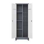 Metal Storage Cabinets, Cleaning Tool Cabinet with Locking Door, Tall Broom Tool Organizer and Storage, Large Storage Cabinet for Kitchen, Pantry, Office, Shop W328P193782-djyc