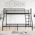 Heavy Duty Twin-Over-Full Metal Bunk Bed, Easy Assembly with Enhanced Upper-Level Guardrail, Black W84056876-djyc