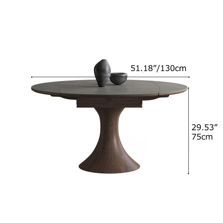 Luxurious Oak Wood & Sintered Stone Table - Perfect for Elegant Dining Spaces fjx-2681