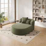Modern Chaise Lounge Sofa Boneless CouchSofa Bed Compression Sofa Couch with Two Supportive Pillows for Living Room, Green-N719S002370F - 正方形修复