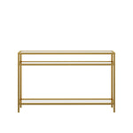 42.1 Inch Console Sofa Table, Modern Entryway Table,Tempered Glass Table, Metal Frame,3 Shelves,For Entrance, Living Room, Foyer,Hallway Bedroom W1669P163675-djyc