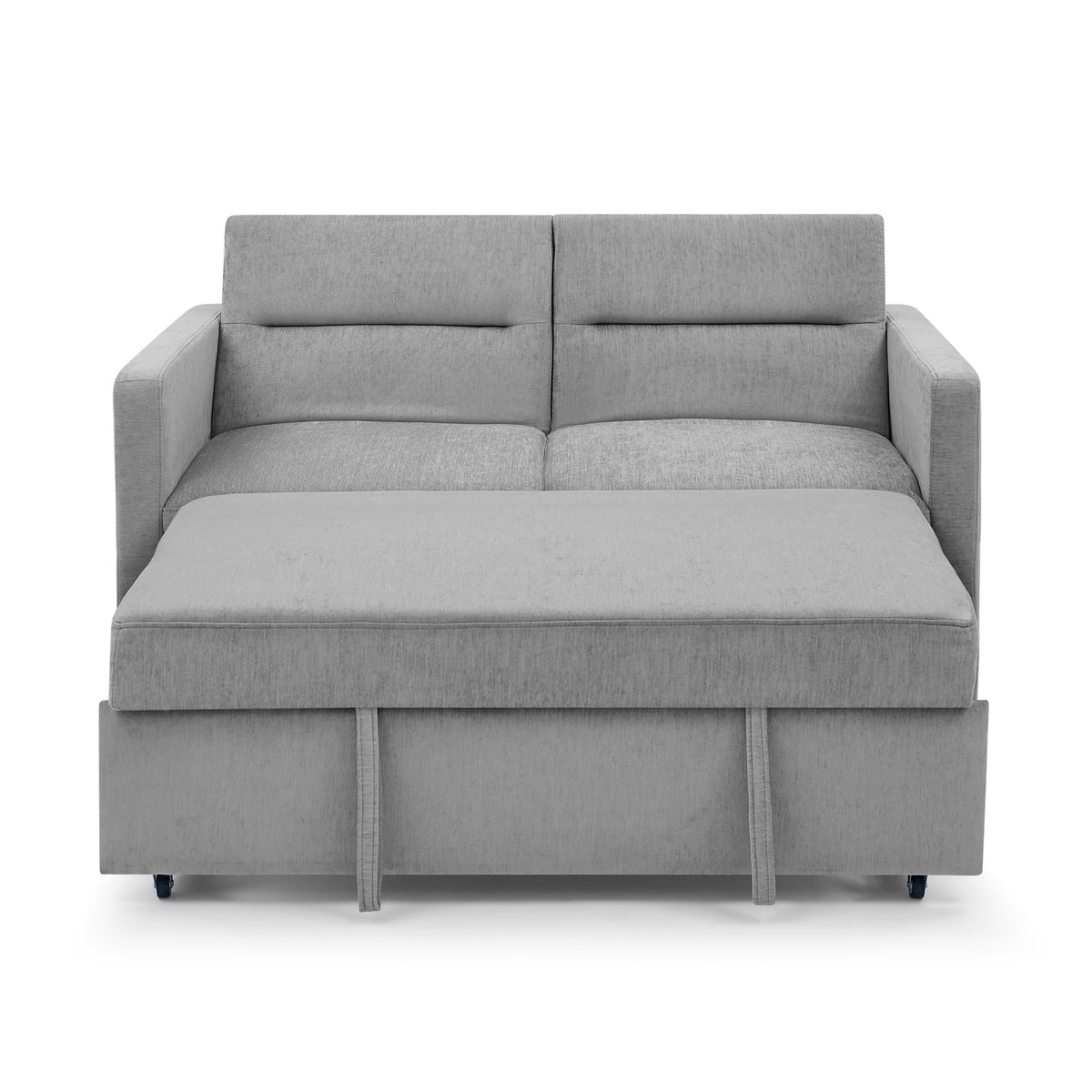 Loveseats Sofa Bed with Pull-out Bed, Adjsutable Back and Two Arm Pocket,Grey W48766862-djyc