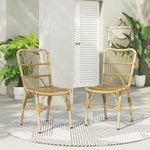 Outdoor PE Wicker Patio Dining Chairs Set of 2,Outdoor Rattan chairs for Backyard,Poolside,Garden, NATURAL N762P236148N-djyc