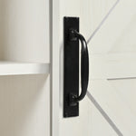 K&K 53.7" Farmhouse Kitchen Island with Power Outlet, 2 Sliding Barn Door Kitchen Storage Island with Drop Leaf, Spice Rack Rolling Kitchen Cart on Wheels, for Home, Kitchen and Dining Room, White N707P170347W-djyc