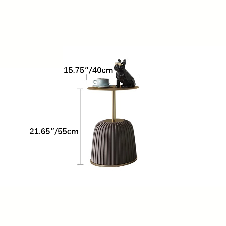 Elegant Ceramic Carbon Steel Tea Table with Microfiber Leather Finish fdl-2601