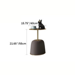 Elegant Ceramic Carbon Steel Tea Table with Microfiber Leather Finish fdl-2601