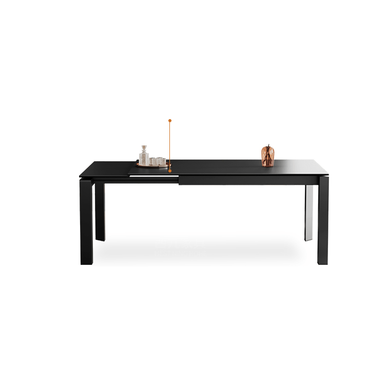 Elegant Black Matte Table with Stunning White Marble Top fxj-679