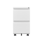 Metal 2 Drawers Mobile File Cabinet with Lock, Under Desk Office Steel Filing Cabinet, 25.6''H Legal/Letter Size Files Storage Cabinet,White W1247125572-djyc