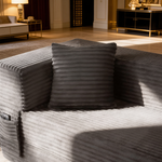 Modern cord sofa with stylish appearance, classic square design, unique two-tier design, convertible into a bed, ideal for apartments and large spaces.-W3396P439849 - 细节图