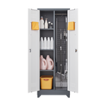 Metal Storage Cabinets, Cleaning Tool Cabinet with Locking Door, Tall Broom Tool Organizer and Storage, Large Storage Cabinet for Kitchen, Pantry, Office, Shop W328P193782-djyc