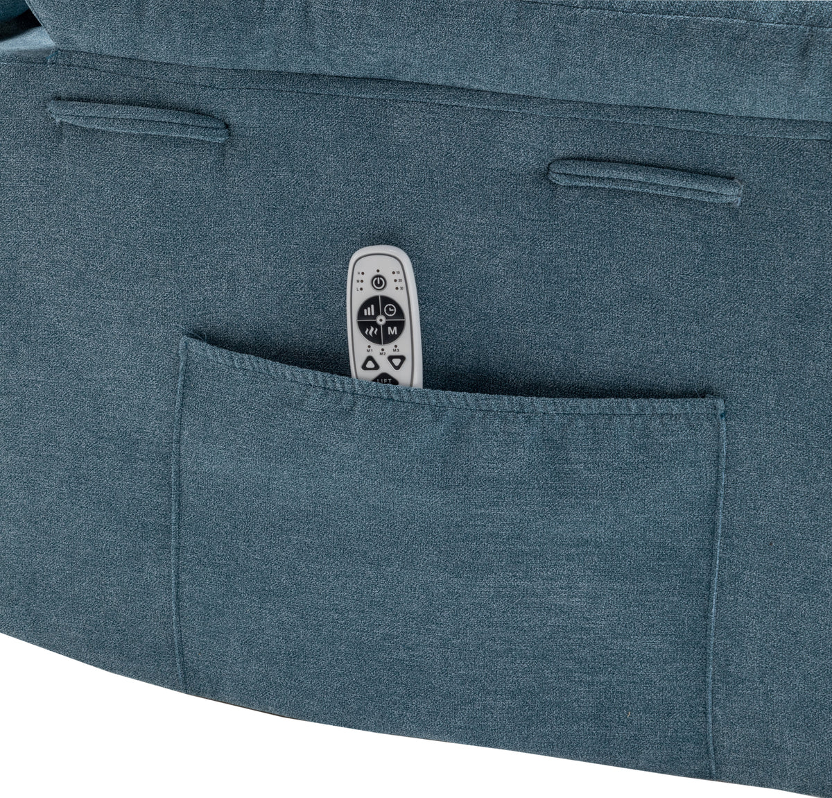 Power Recliner Chair with Adjustable Massage Function, Velvet Electric Power Chair for Elderly with One Side Pockets, Recliner Chair with Heating System for Living Room,Blue W1998120243-djyc