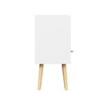 Nightstand With Collapsible Fabric Drawer, 2-Tier Storage End Table, Wood Side Table with Storage Cabinet for Kids, Adults - White W808P147114-djyc