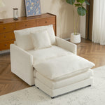 41.3' Modern Sofa Modular Sofa Couch Upholstered Corduroy L-Shape Sectional Sofa with Side Storage Pockets for Living Room, Beige N719S001721A-djyc