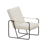 Modern Metal Framed Armchair with Beige Technical Leather, Stylish & Comfortable Indoor Lounge Accent Chair for Living Room, Office,Bedroom W1669P197989-djyc