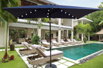 10 x 6.5t Rectangular Patio Solar LED Lighted Outdoor Umbrellas with Crank and Push Button Tilt for Garden Backyard Pool Swimming Pool W65638632-djyc