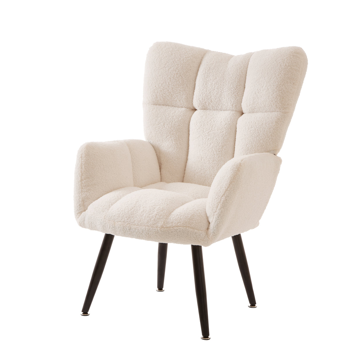 Modern Single Sofa Armchair with High Backrest Comfy Reading Chair for Small Spaces/Living Room/Bedroom/Apartment (COLOR:WHITE) W1669P175501-djyc