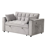 58' 4-1 Multi-functional Sofa Bed with Cup Holder and USB Port for Living Room or Apartments, Gray SG000830AAE-djyc