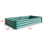 Raised Garden Bed Outdoor, 6×3×1ft , Metal RaisedRectangle Planter Beds for Plants, Vegetables, and Flowers - Green W84091003-djyc
