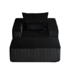 62.5-Inch Corduroy Sponge Sofa Lounge Chair with Removable footrest,No Assembly Required,Fluffy Modern Sleeper Chair for Indoor Living Room Bedroom W834P206048-djyc