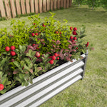 Metal Raised Garden Bed, Rectangle Raised Planter 4×2×1ftfor Flowers Plants, Vegetables HerbSilver W84091001-djyc
