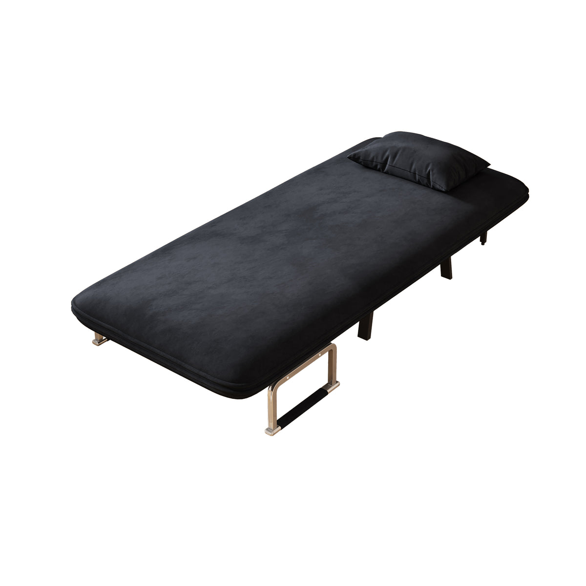 31.5″ Convertible Chair Bed, Tri-Fold Sofa Bed with Adjustable Backrest & Pillow, Leisure Chaise Lounge Couch with Sturdy Steel Frame for Home & Office, Comfortable Sleeper Chair black W1767P220577-djyc