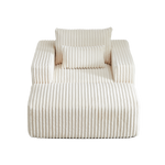 62.5-Inch Corduroy Sponge Sofa Lounge Chair with Removable footrest,No Assembly Required,Fluffy Modern Sleeper Chair for Indoor Living Room Bedroom W834P206050-djyc