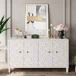 Accent Cabinet 4 Door Wooden Cabinet Sideboard Buffet Server Cabinet Storage Cabinet, for Living Room, Entryway, Hallway, Office, Kitchen and Dining Room, White Wash W1435P153086-djyc