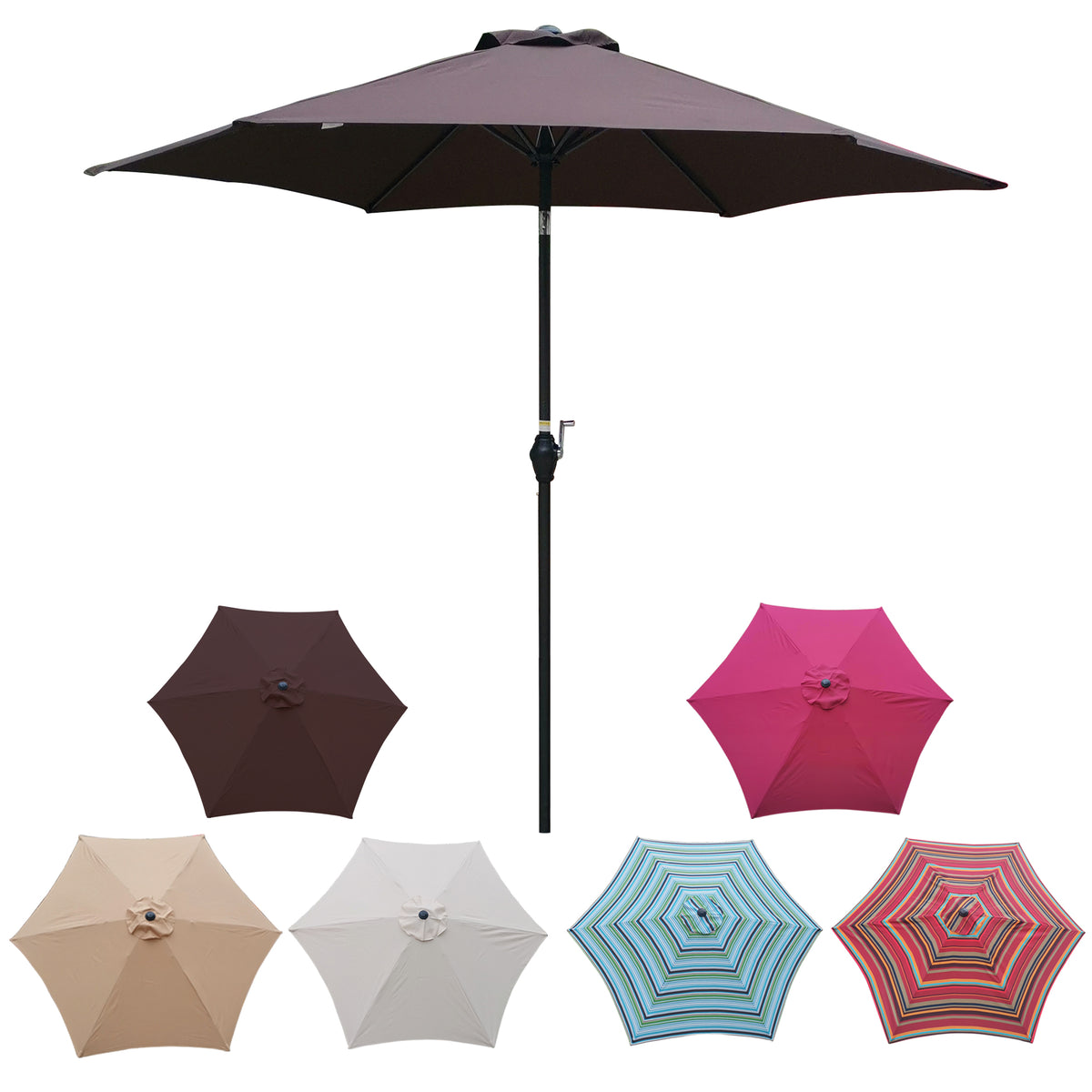 Premium Outdoor Patio Umbrella with Crank, Tilt, and Wind Vent W65632233-djyc