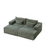 87" Oversized Sectional Lounge Chaise,No Assembly Required,Cloud Plush Loveseat with two Removable Footstool,Fluffy Modern Sleeper Chair for Indoor Living Room Bedroom W834S00334-djyc