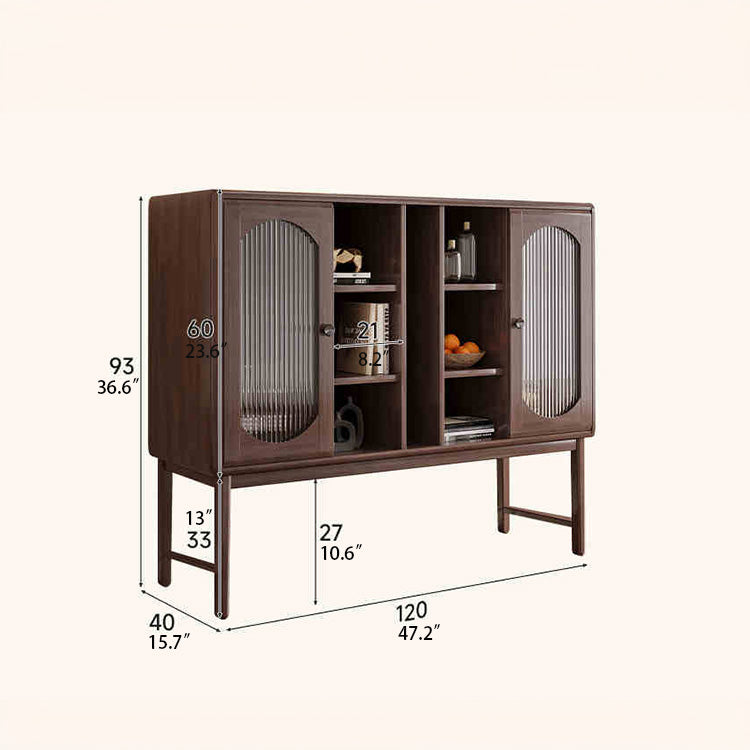 Sleek Modern Cabinet with Multi-layer Board, Glass & Aluminum Alloy Design for Stylish Storage hlxl-4415