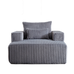 62.5-Inch Corduroy Sponge Sofa Lounge Chair,No Assembly Required,Fluffy Modern Sleeper Chair for Indoor Living Room Bedroom W834P206041-djyc