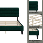 Queen Bed Frame with Headboard,Sturdy Platform Bed with Wooden Slats Support,No Box Spring,Mattress Foundation,Easy AssemblyGreen W1793140484-djyc