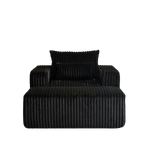 62.5-Inch Corduroy Sponge Sofa Lounge Chair with Removable footrest,No Assembly Required,Fluffy Modern Sleeper Chair for Indoor Living Room Bedroom W834P206048-djyc