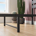 Twin Size Platform Bed Frame with Rustic Vintage Wood Headboard, No Box Spring Needed Black W840P164954-djyc