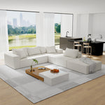 Modern Upholstered Sectional Sofa Couch Set,Modular 132" L Shaped Sectional Living Room Sofa Set With 6 Pillows,Free Combination Sofa Couch for Living Room,Bedroom W834S00311-djyc