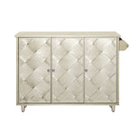 K&K 51.2"W Ash Veneer (Not Cheap Paper) Solid Wood Handwoven Kitchen Island with Drop Leaf, Coastal Kitchen Island on Wheels with Internal Storage Rack, Rolling Kitchen Cart, Champagne N707P207916X-djyc