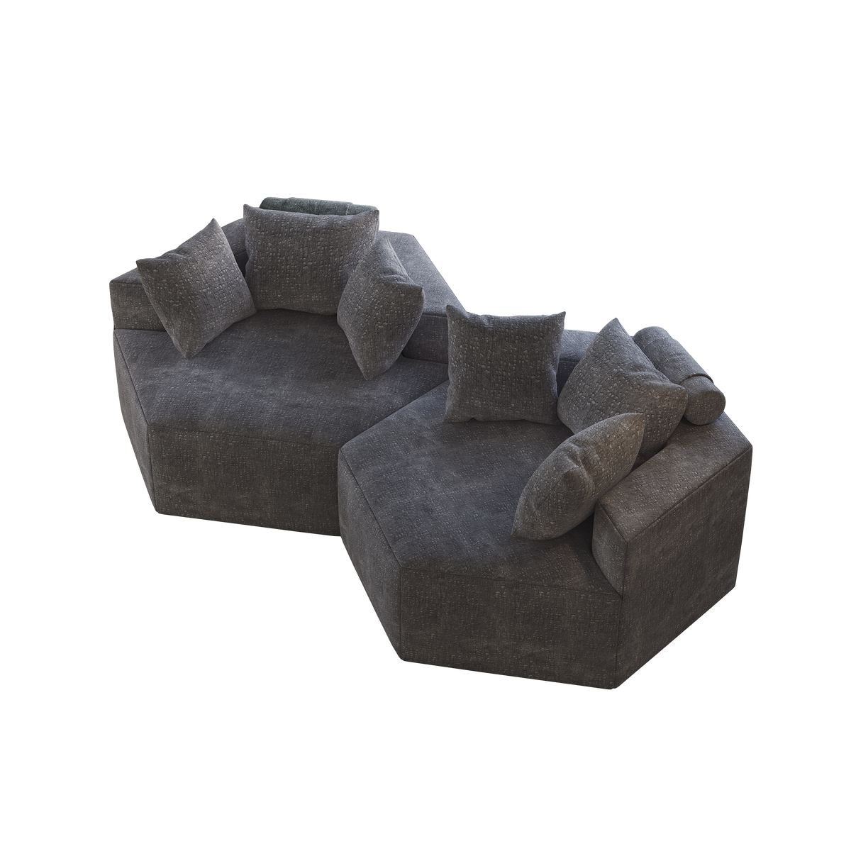 54''L Chenille Sponge single sofa,No Assembly Required,Fluffy Modern Sleeper Chair for Living room, Bedroom, Lounge and Projection Room W834P221043-djyc