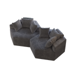 54''L Chenille Sponge single sofa,No Assembly Required,Fluffy Modern Sleeper Chair for Living room, Bedroom, Lounge and Projection Room W834P221043-djyc