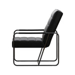 Modern Metal Framed Armchair with Black Technical Leather, Stylish & Comfortable Indoor Lounge Accent Chair for Living Room, Office,Bedroom W1669P197980-djyc