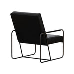 Modern Metal Framed Armchair with Black Technical Leather, Stylish & Comfortable Indoor Lounge Accent Chair for Living Room, Office,Bedroom W1669P197980-djyc