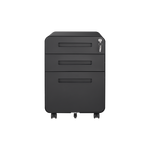 3 Drawer Mobile File Cabinet Under Desk Office,Simple Style Versatile Storage Cabinet for Legal/Letter/A4 Files, 5 Wheel Design Anti-Tilting Cold Rolled Steel Waterproof Moisture-Proof Black W124782438-djyc