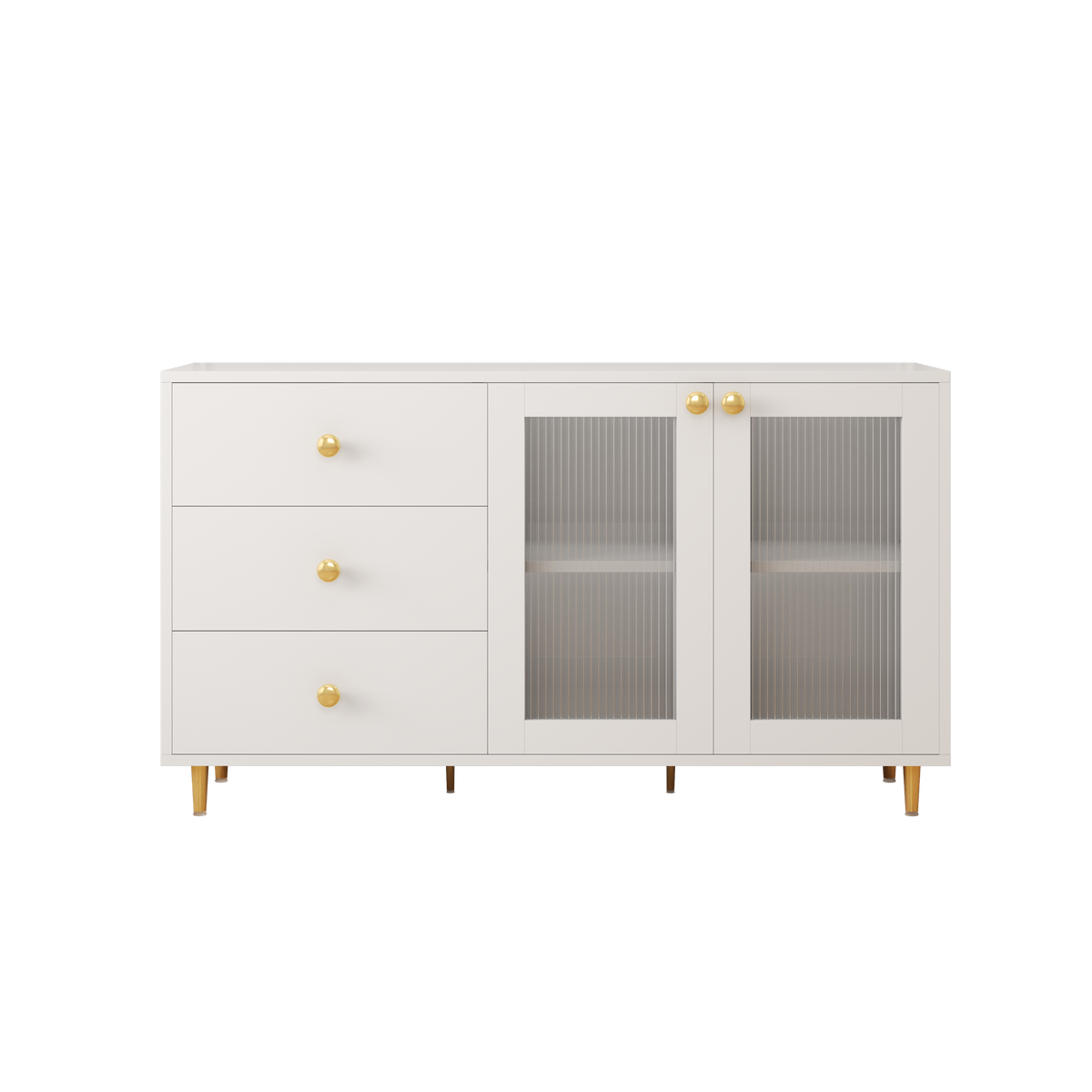 Sleek Modern Minimalist Side Cabinets: Ideal Storage Lockers for Dining Room or Living Room W1278S00034-djyc
